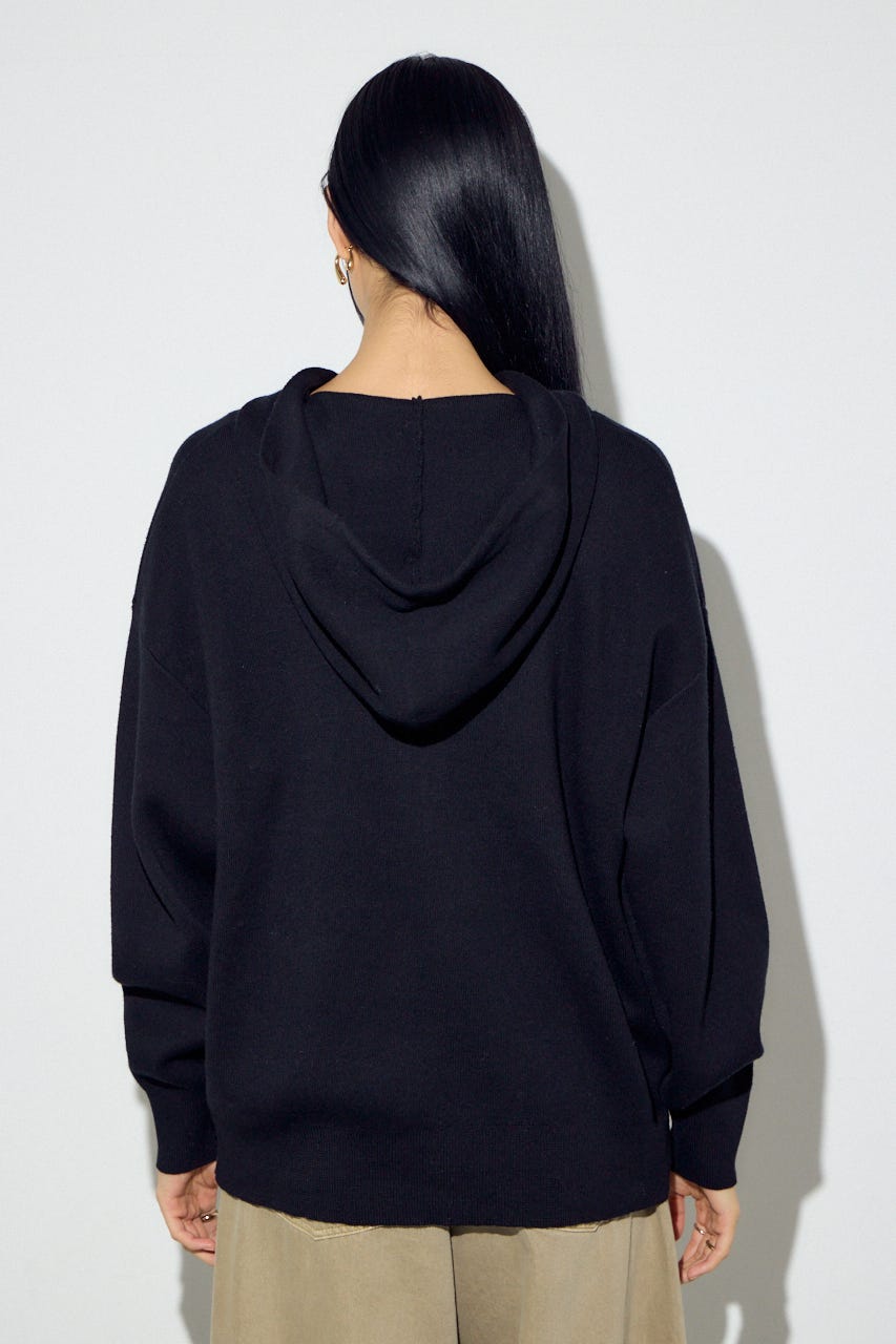 Wジップニットフーディー BLK S