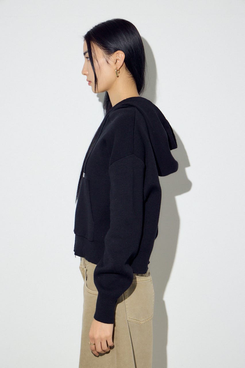 Wジップニットフーディー BLK S