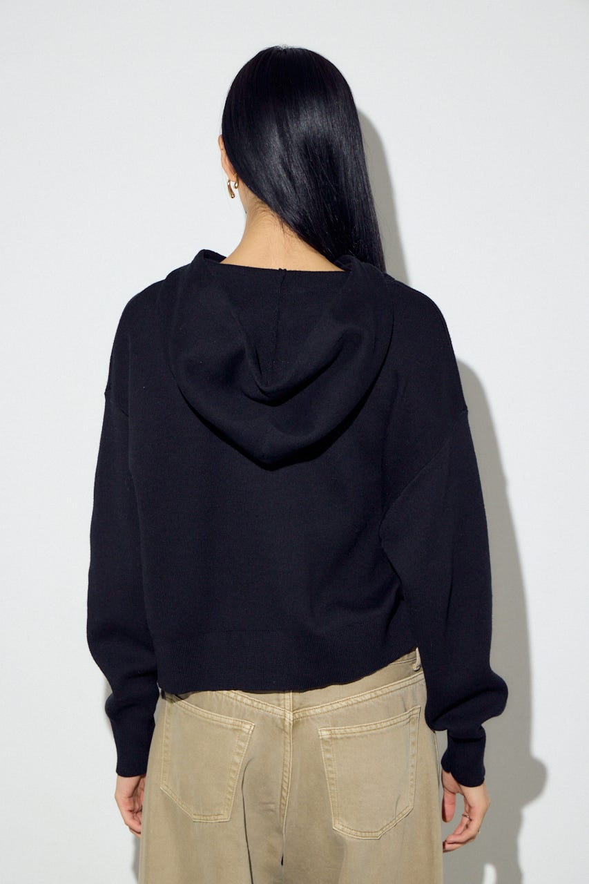 Wジップニットフーディー BLK S