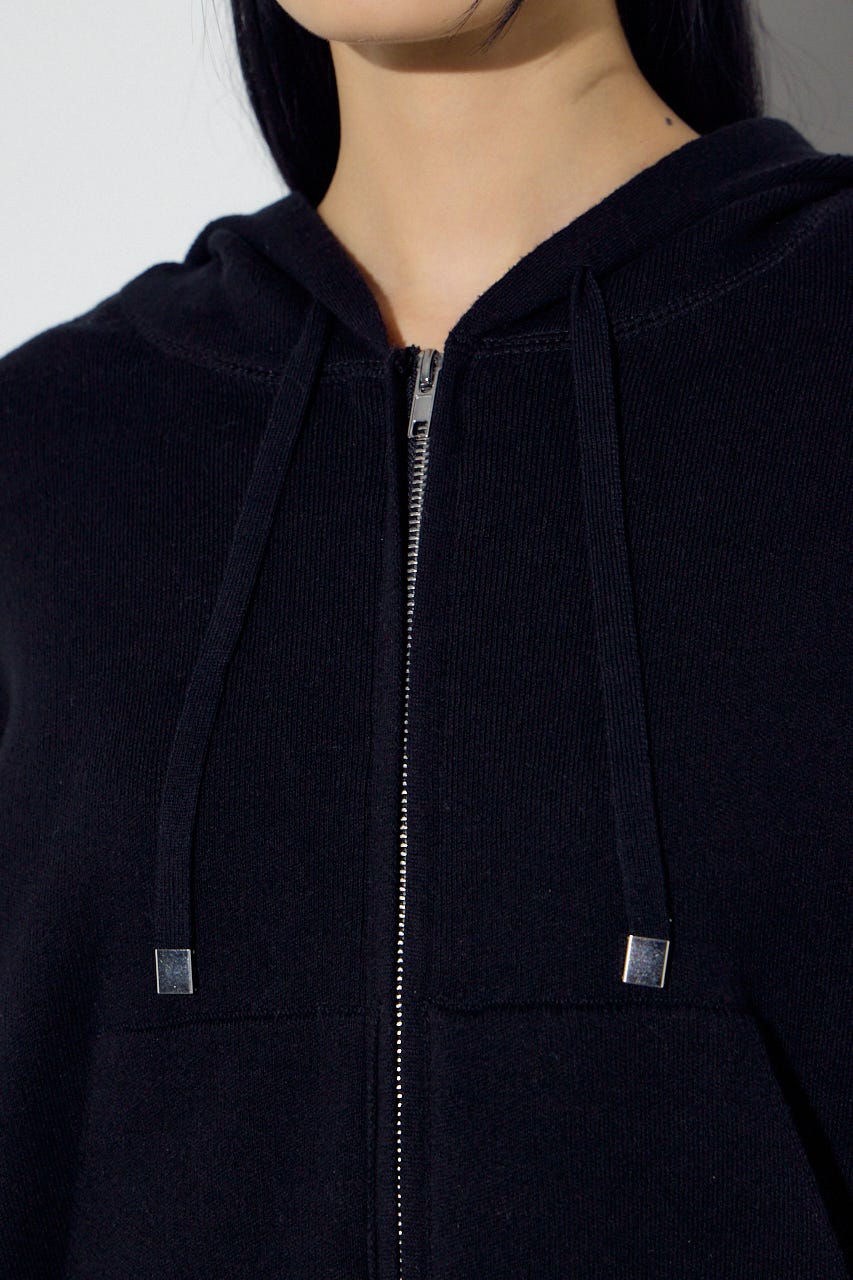 Wジップニットフーディー BLK S