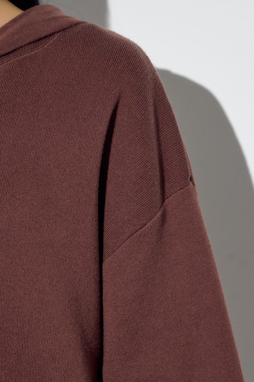 Wジップニットフーディー BRN S