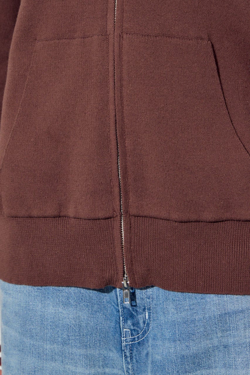 Wジップニットフーディー BRN S