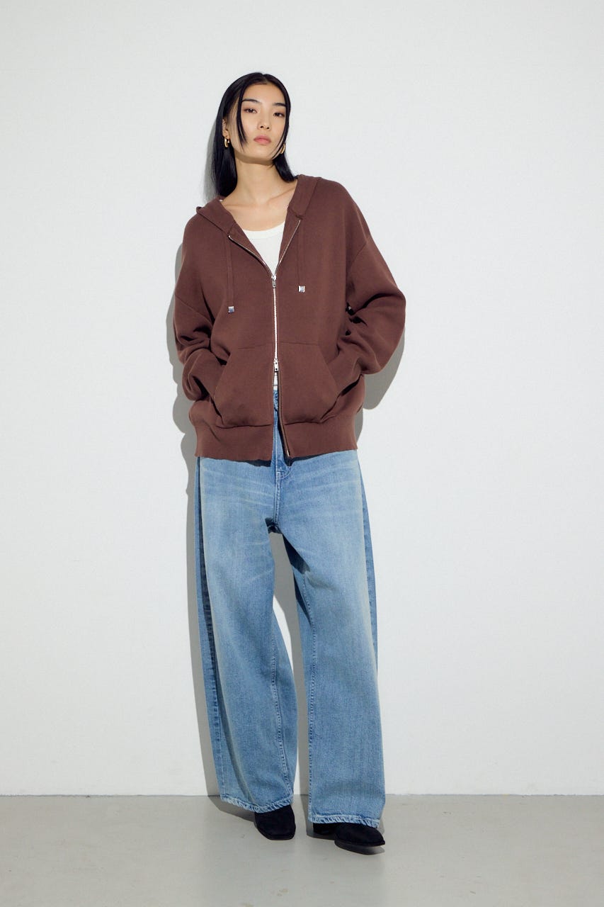 Wジップニットフーディー BRN S