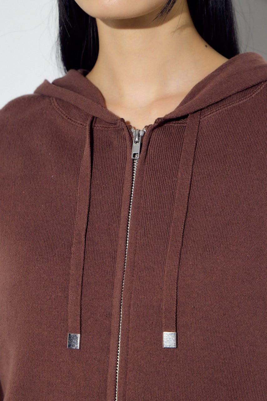 Wジップニットフーディー BRN S
