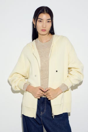 Wジップニットフーディー