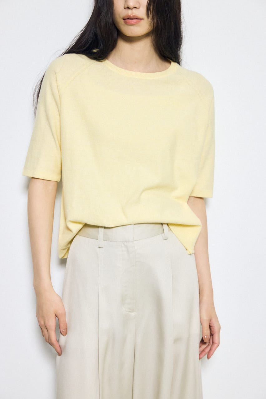 カシミヤミックスハーフスリーブニット L/YEL M