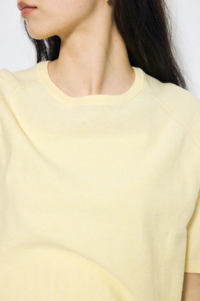 カシミヤミックスハーフスリーブニット L/YEL M