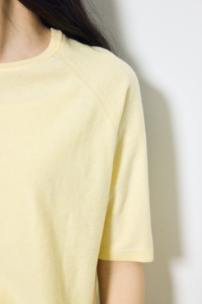 カシミヤミックスハーフスリーブニット L/YEL M
