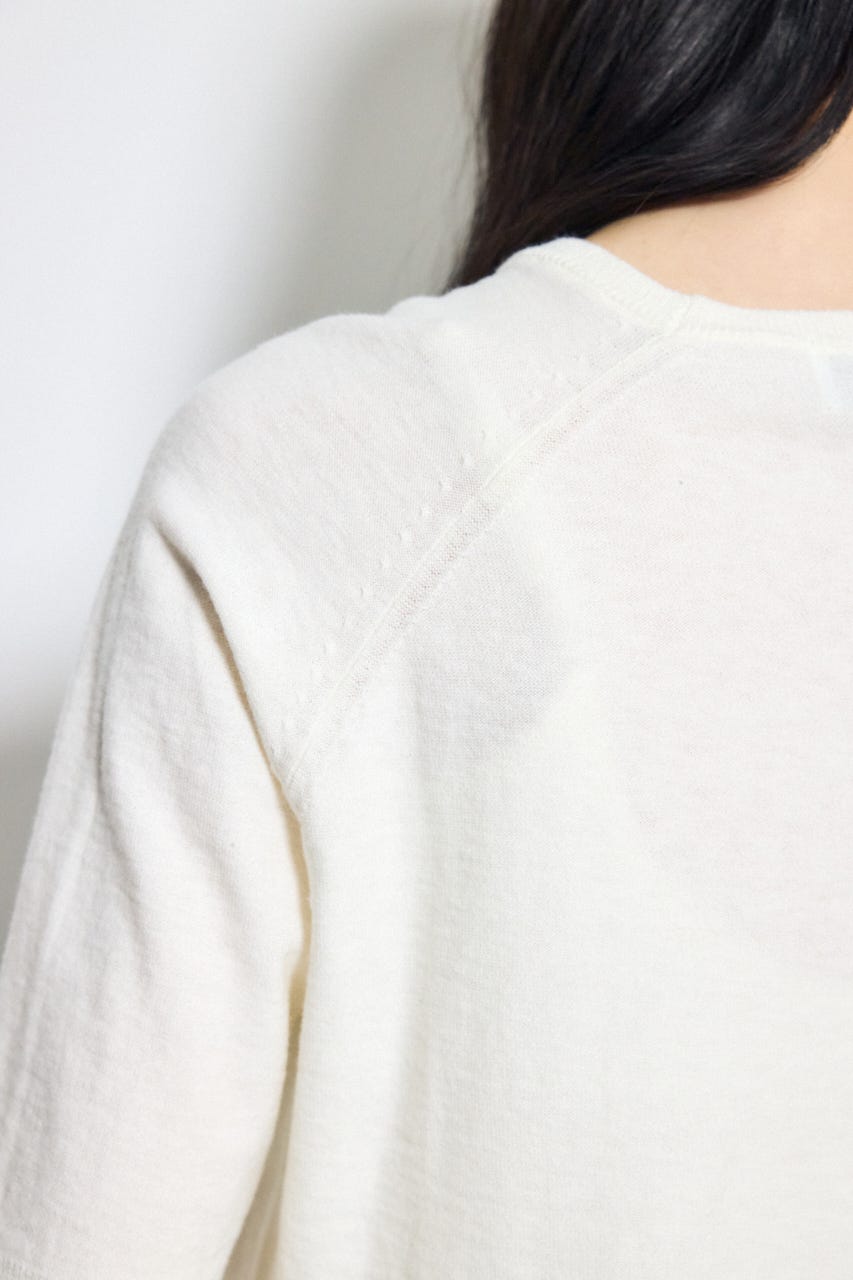 カシミヤミックスハーフスリーブニット O/WHT S