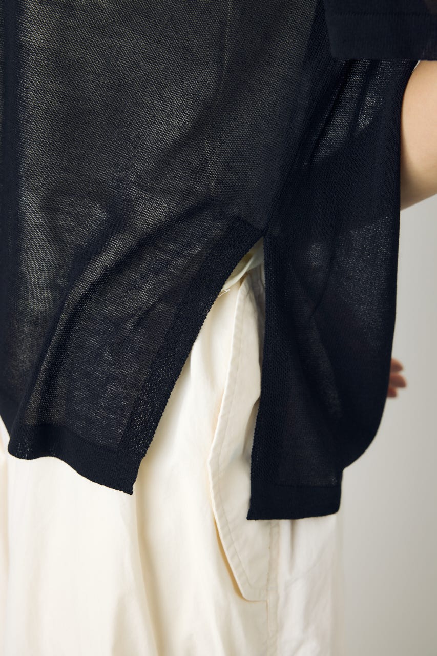 シアールーズ半袖ニット BLK FREE