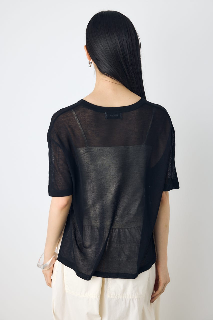 シアールーズ半袖ニット BLK FREE