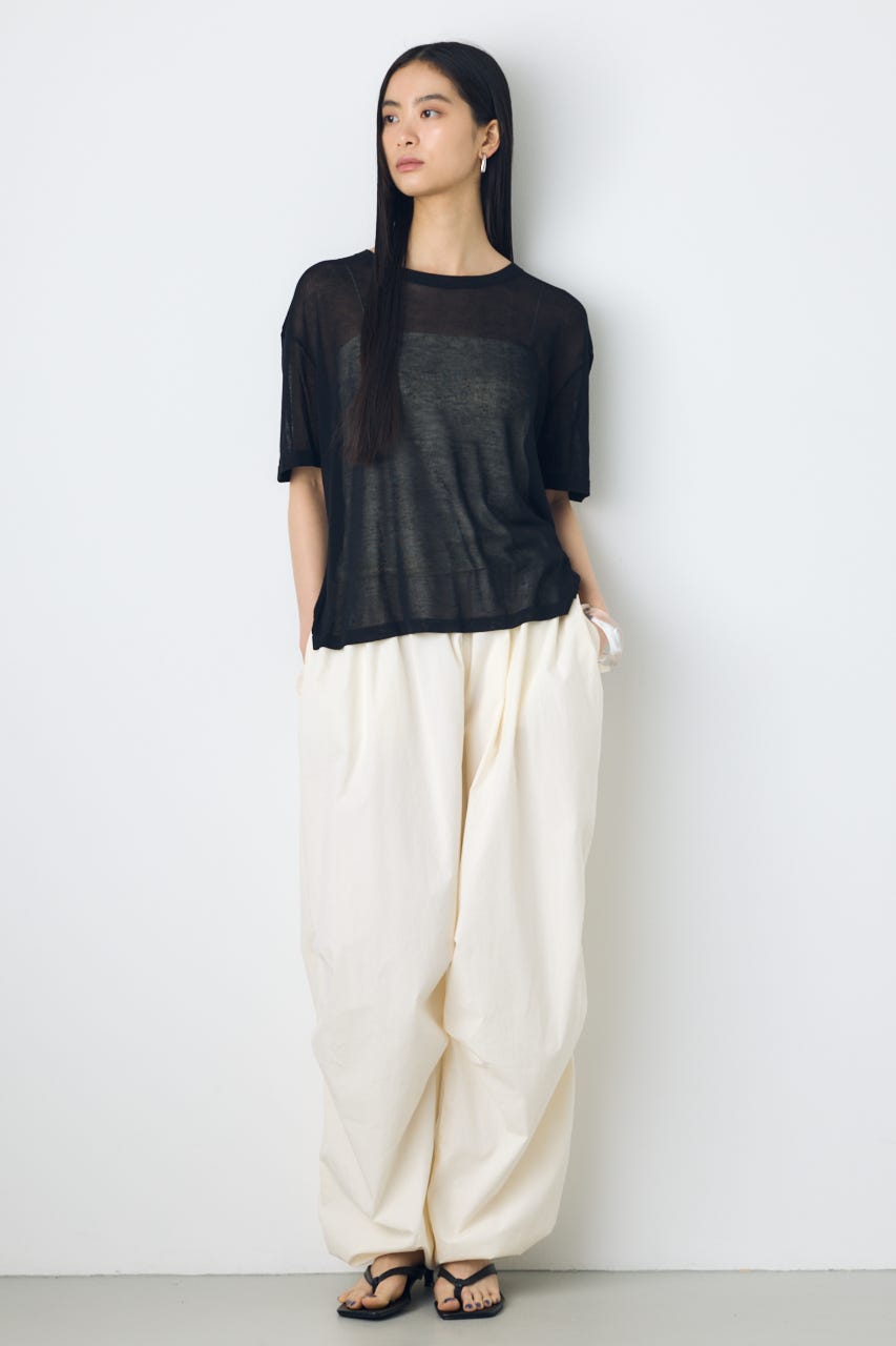 シアールーズ半袖ニット BLK FREE
