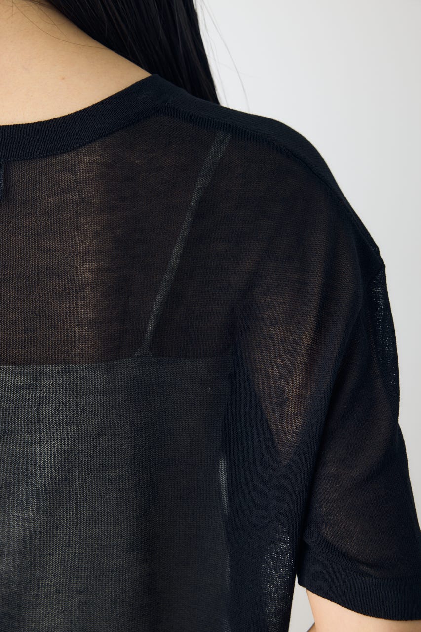 シアールーズ半袖ニット BLK FREE