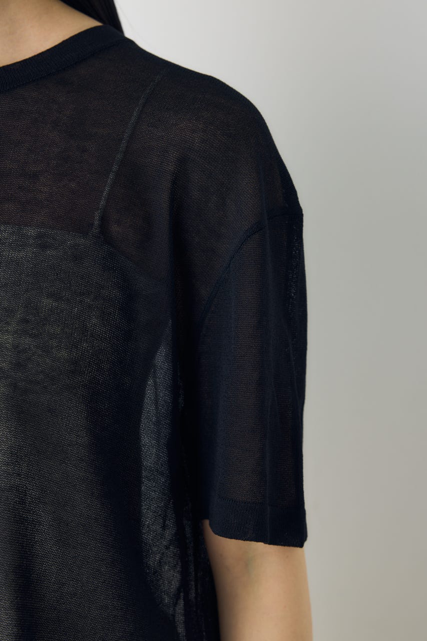 シアールーズ半袖ニット BLK FREE