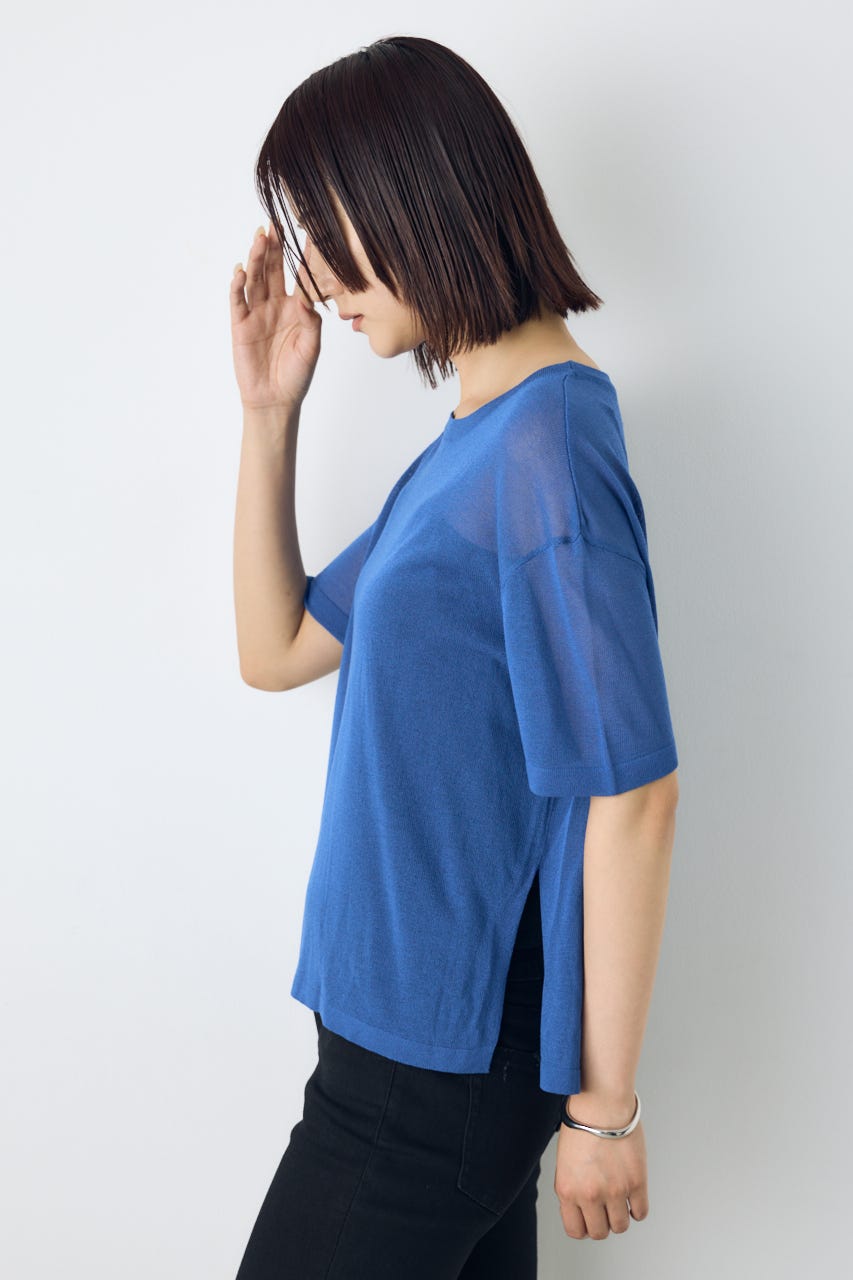 シアールーズ半袖ニット BLU FREE