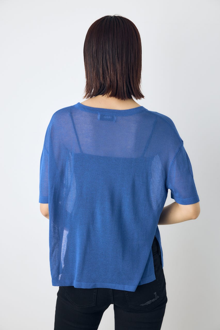 シアールーズ半袖ニット BLU FREE