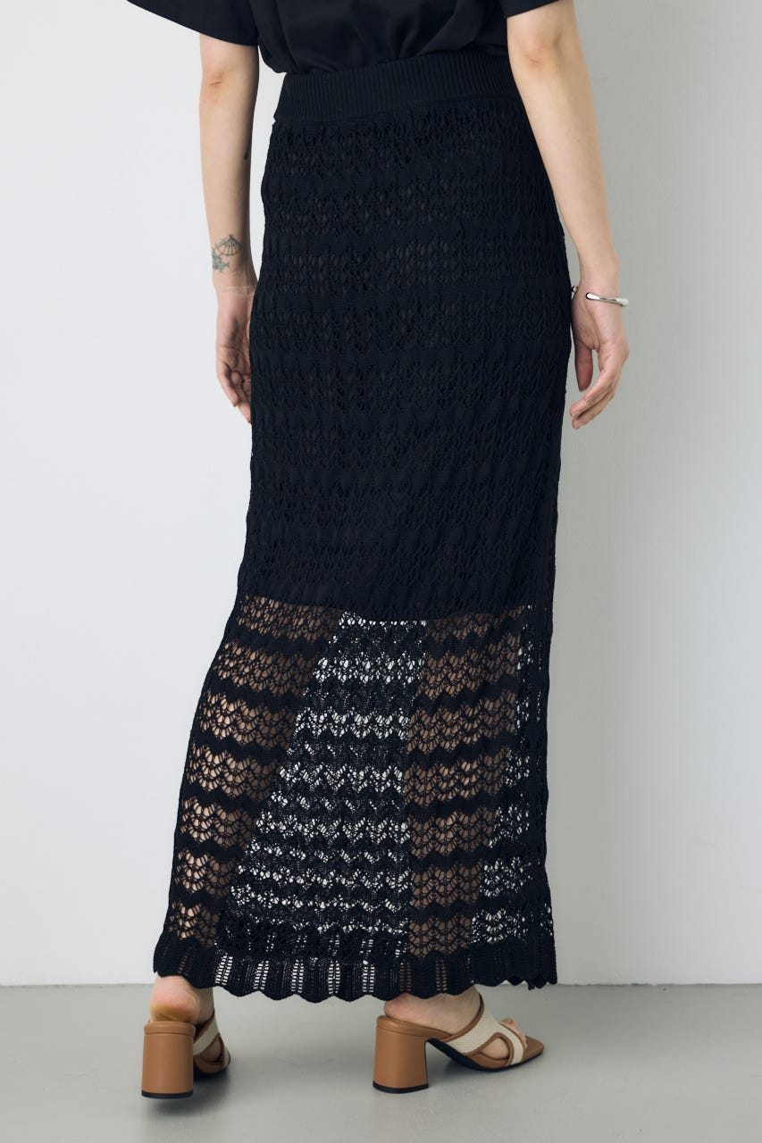 クロシェニットロングスカート BLK M
