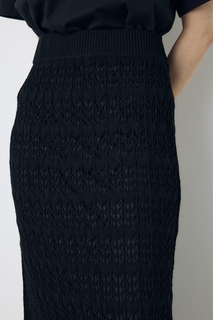 クロシェニットロングスカート BLK M