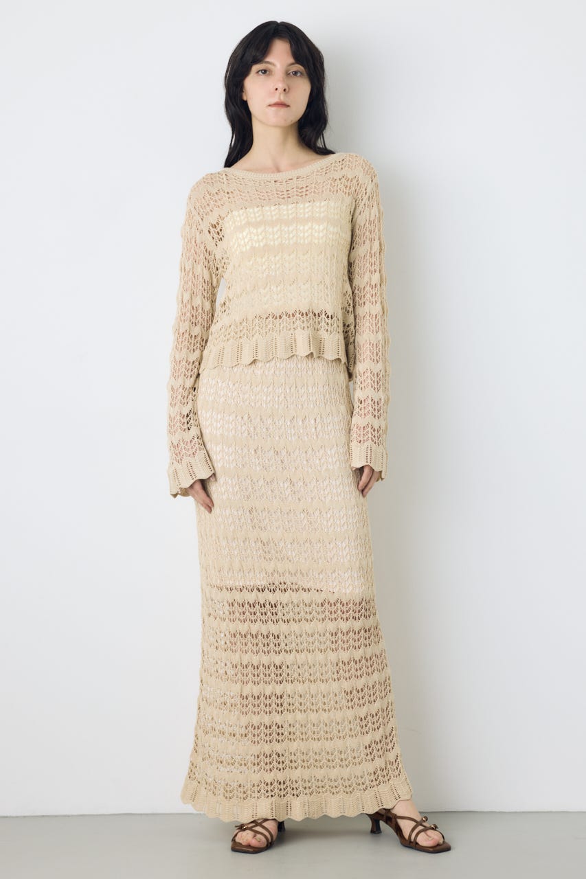 クロシェニットロングスカート IVOY S