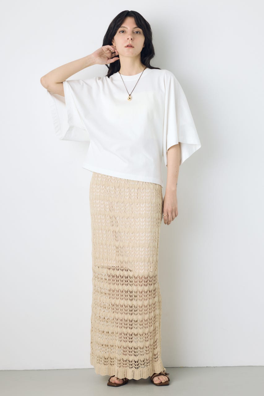 クロシェニットロングスカート IVOY S