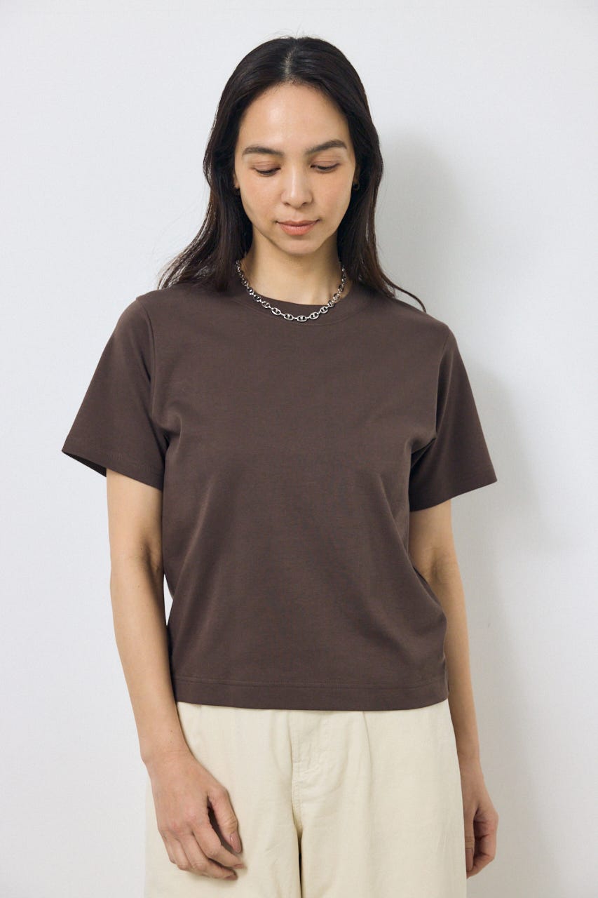プレミアムコットンベーシック半袖Tシャツ BRN M