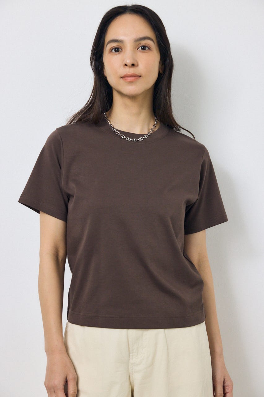 プレミアムコットンベーシック半袖Tシャツ BRN M