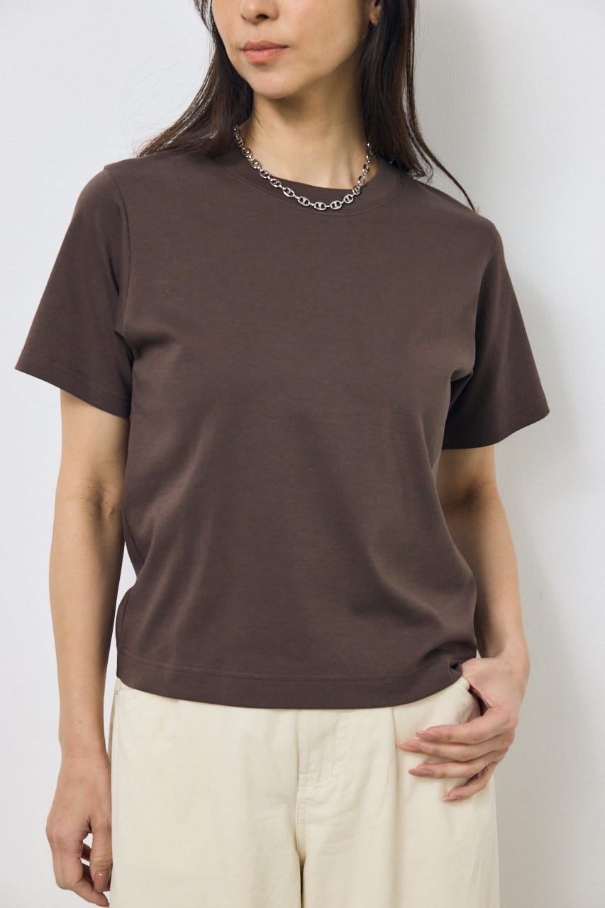 プレミアムコットンベーシック半袖Tシャツ BRN M