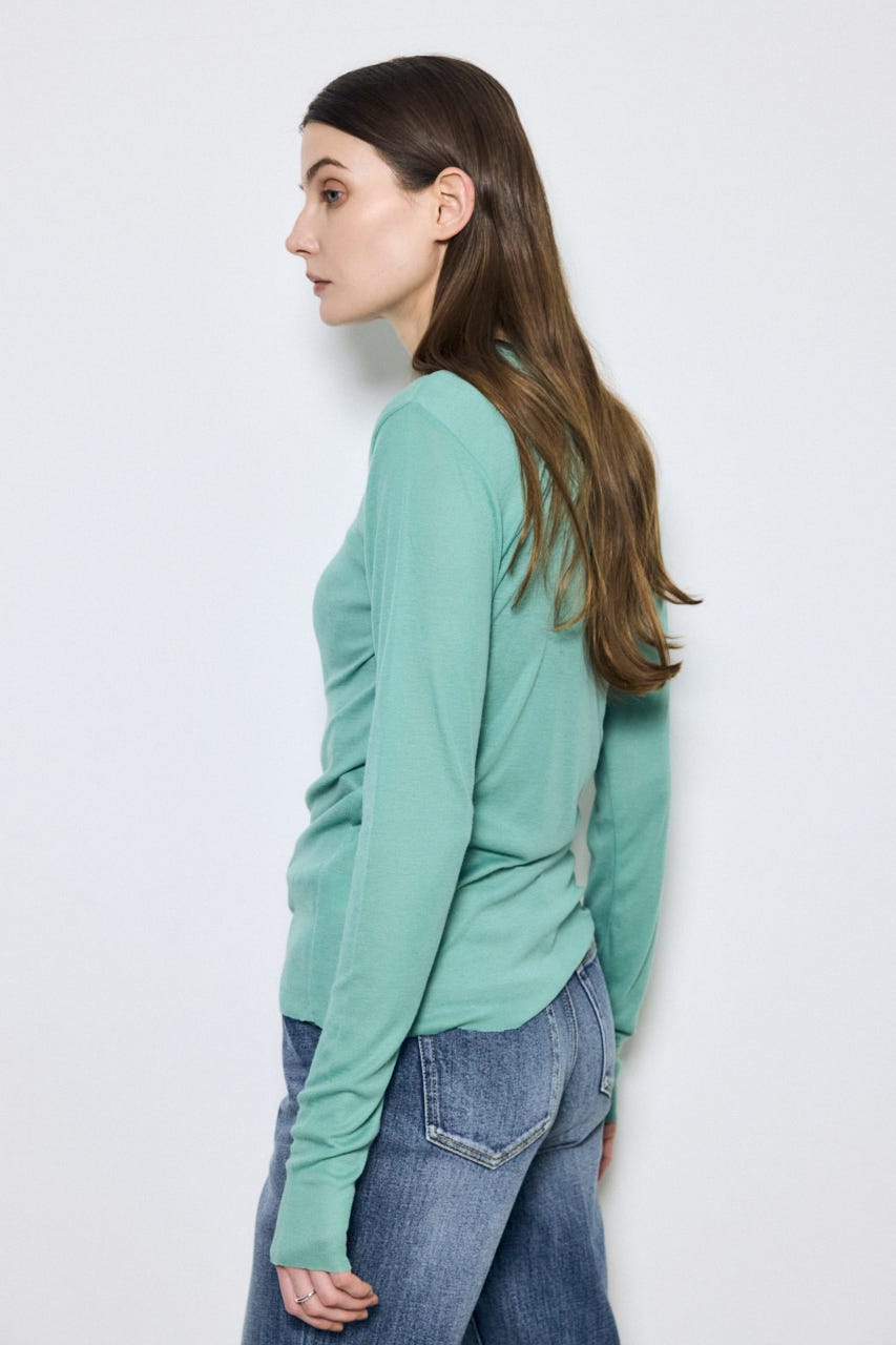 シアー素材ロングTシャツ GRN FREE