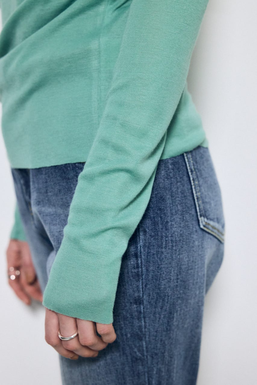 シアー素材ロングTシャツ GRN FREE