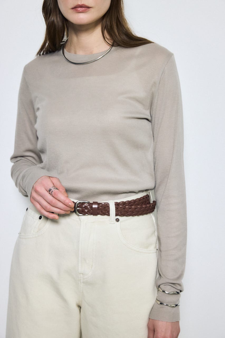 シアー素材ロングTシャツ GRY FREE