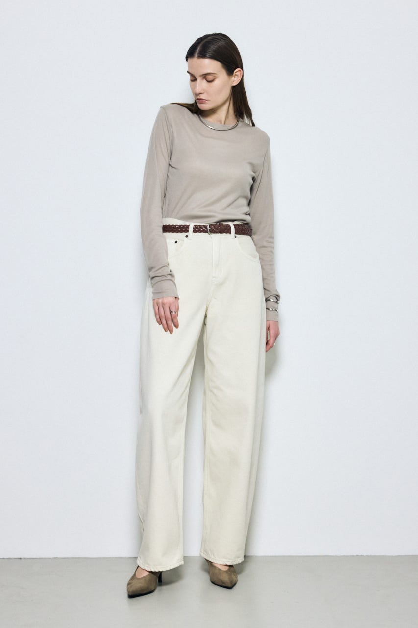 シアー素材ロングTシャツ GRY FREE