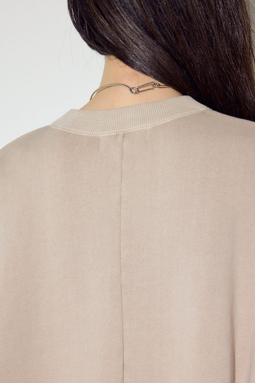 ピグメント起毛裏毛クルーネックトップス BEG S