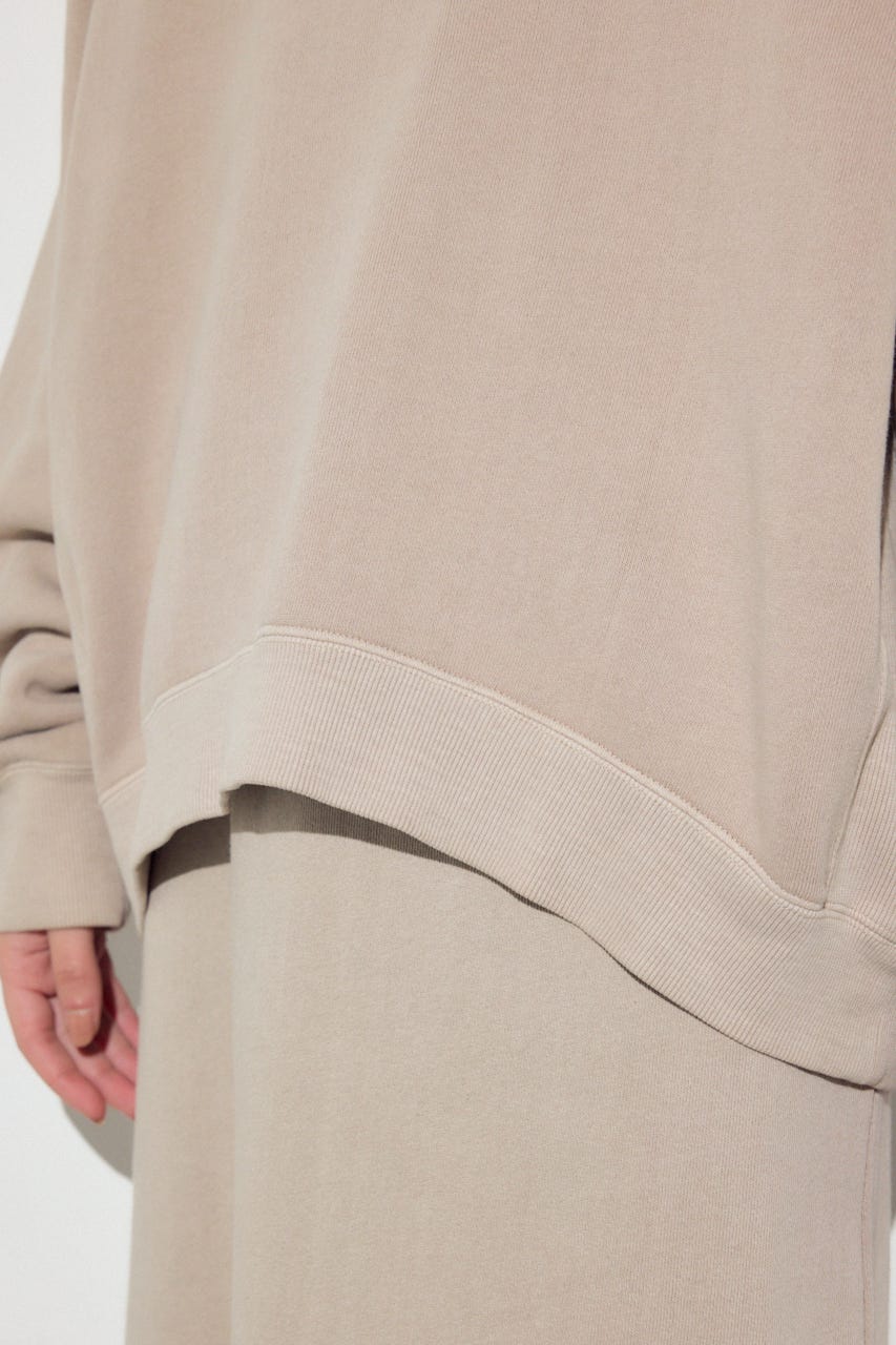 ピグメント起毛裏毛クルーネックトップス BEG S