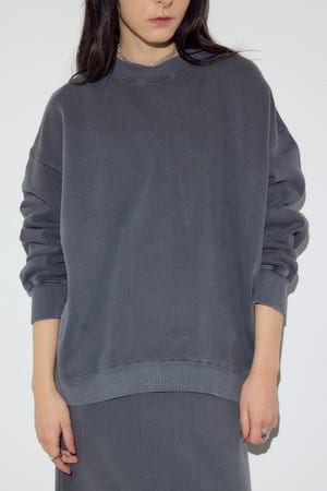 ピグメント起毛裏毛クルーネックトップス