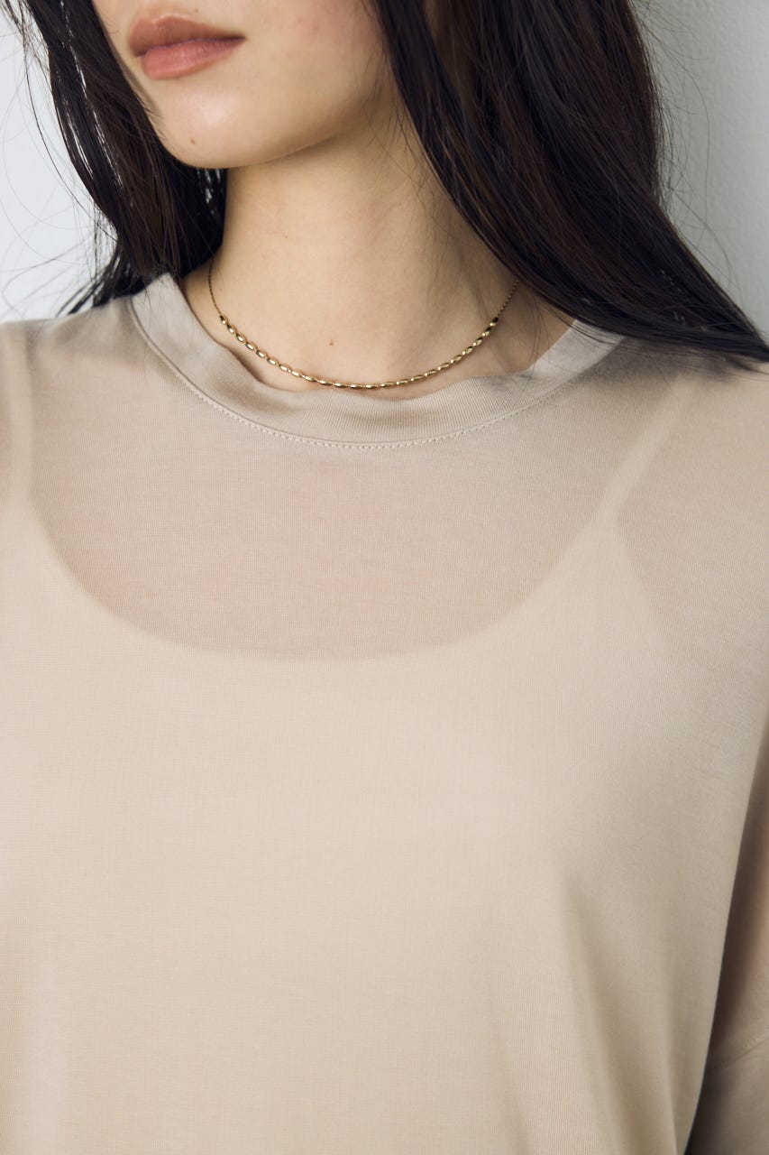 ドレープフレンチスリーブTシャツ BEG M