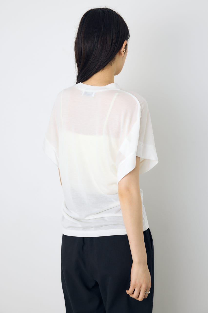 ドレープフレンチスリーブTシャツ O/WHT S