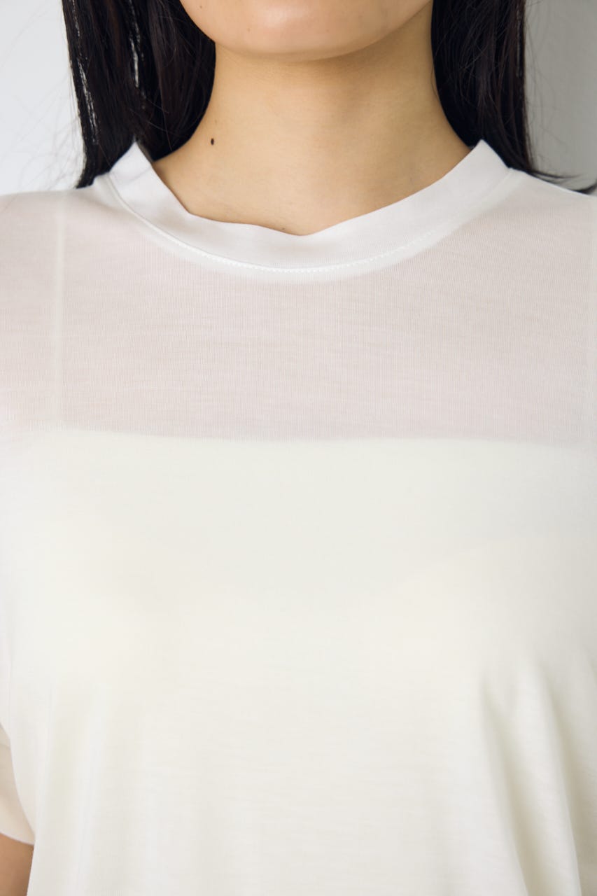 ドレープフレンチスリーブTシャツ O/WHT S