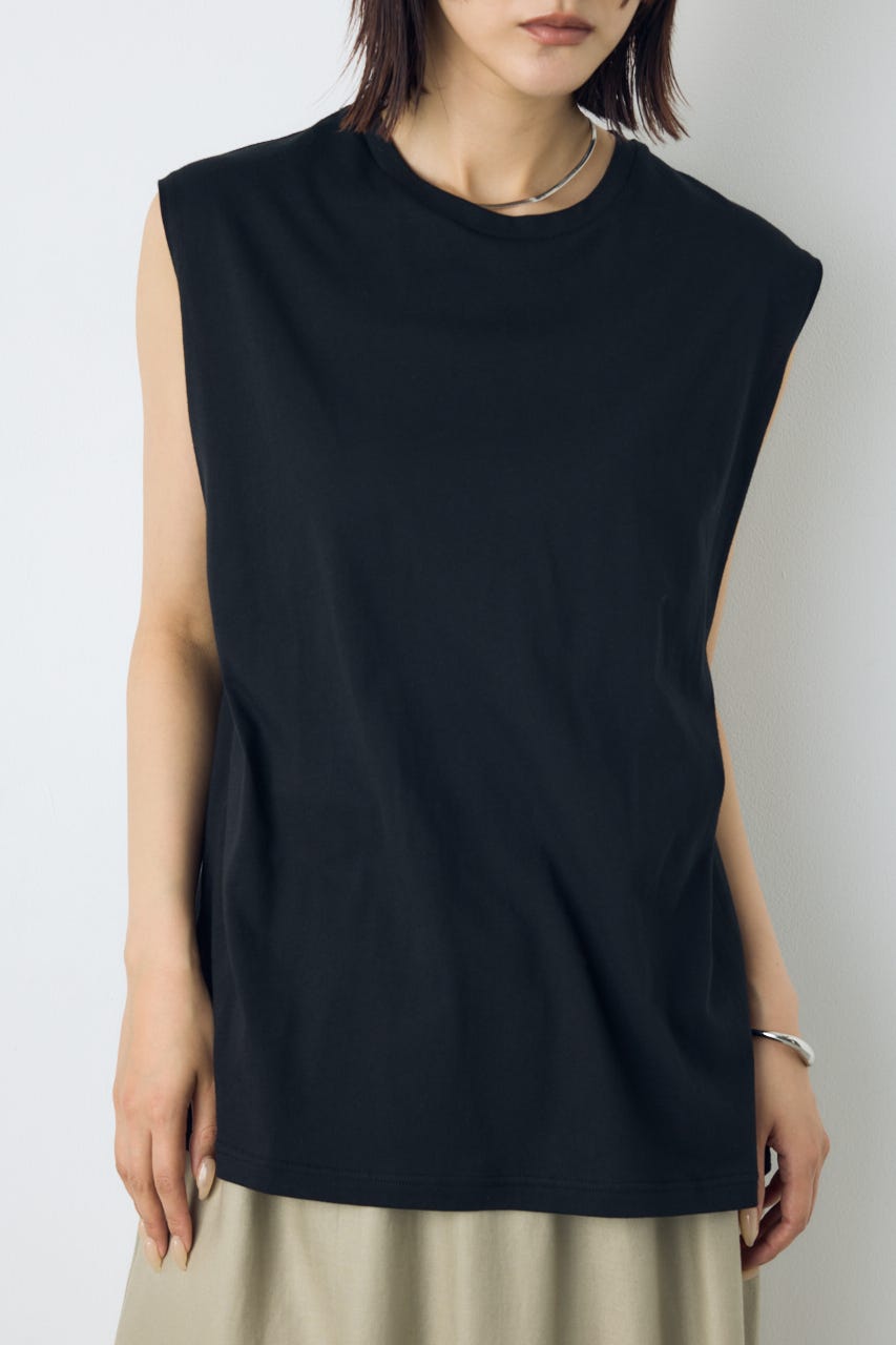 リュクスフローノースリーブトップス BLK M