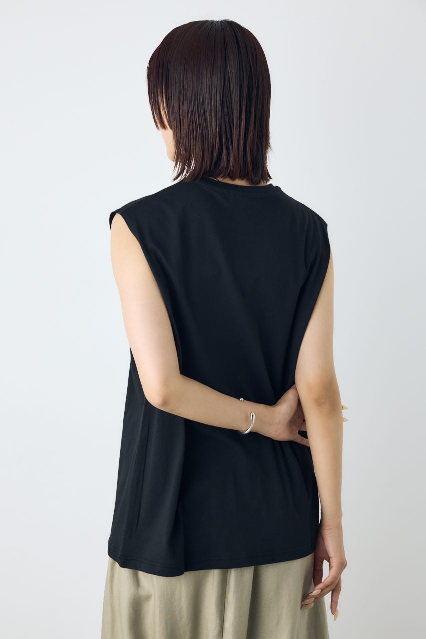 リュクスフローノースリーブトップス BLK M