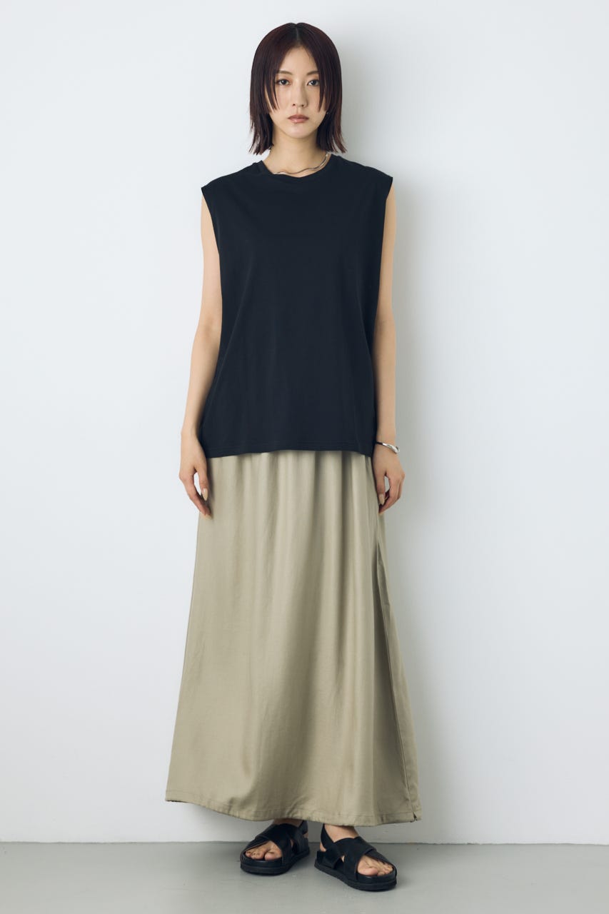 リュクスフローノースリーブトップス BLK M