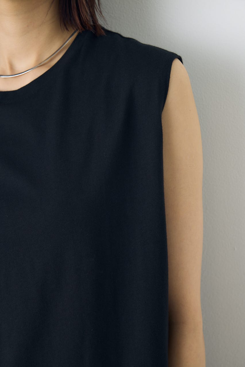 リュクスフローノースリーブトップス BLK M