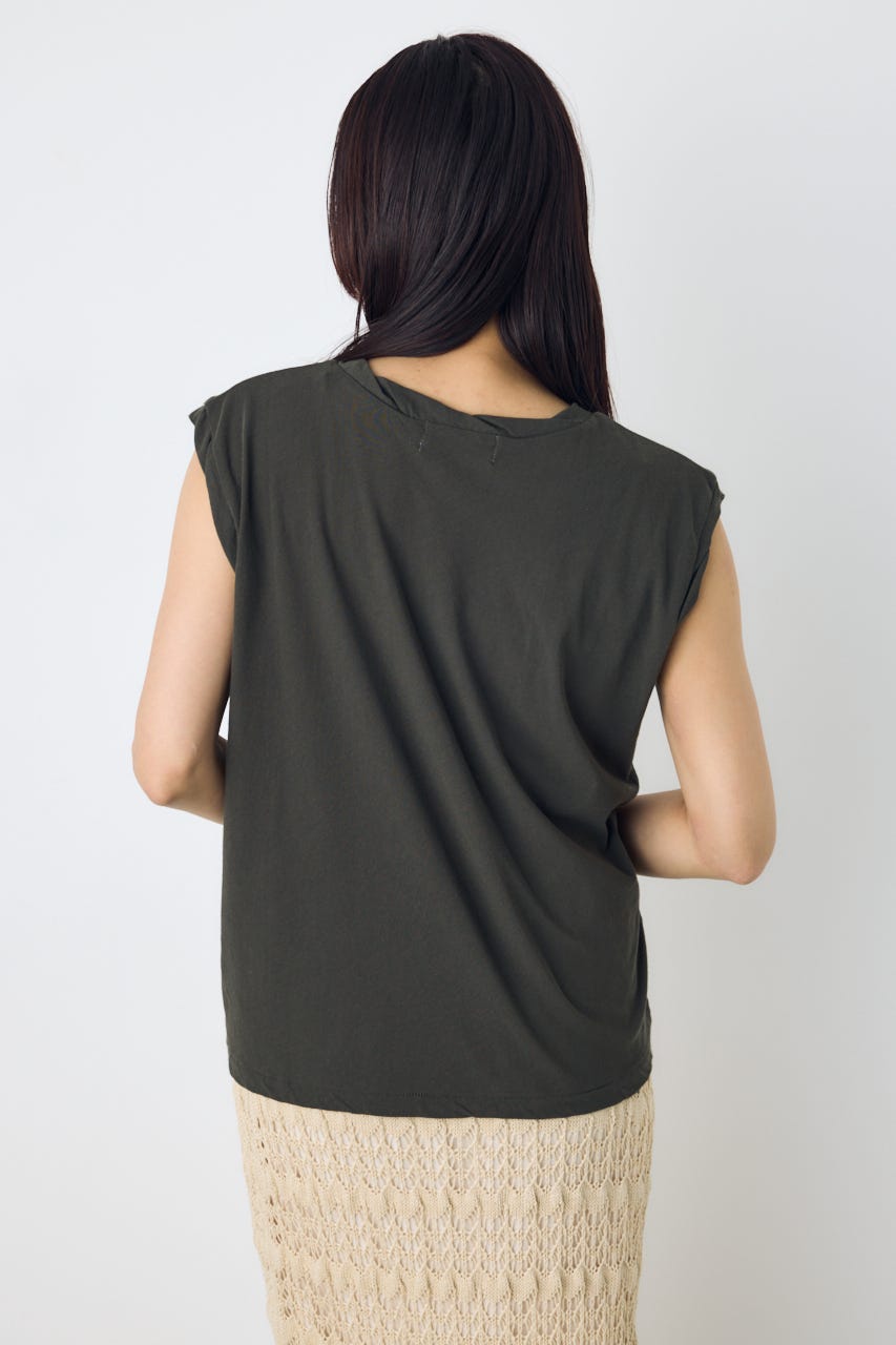 ドライタッチツイストネックタンクトップ L/BLK M