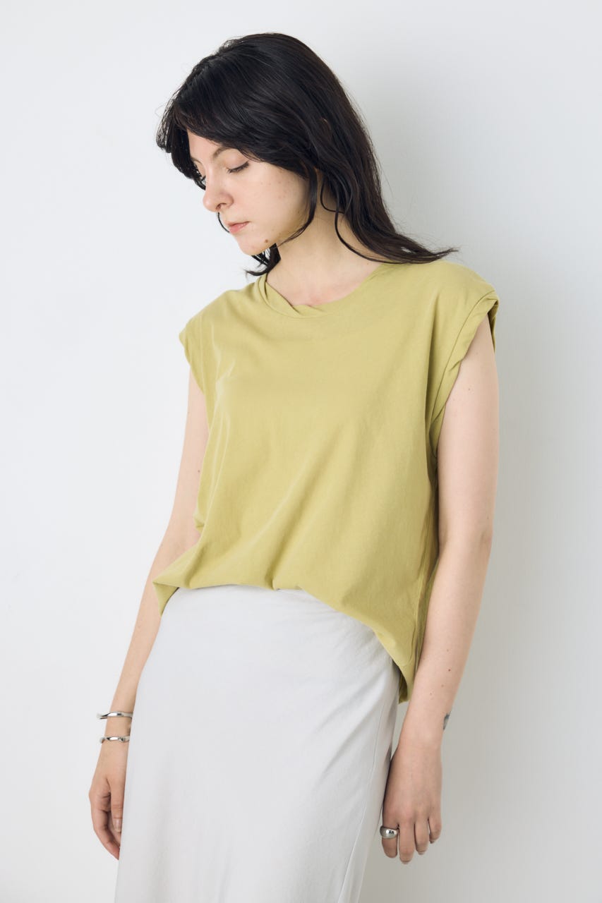 ドライタッチツイストネックタンクトップ LIME S