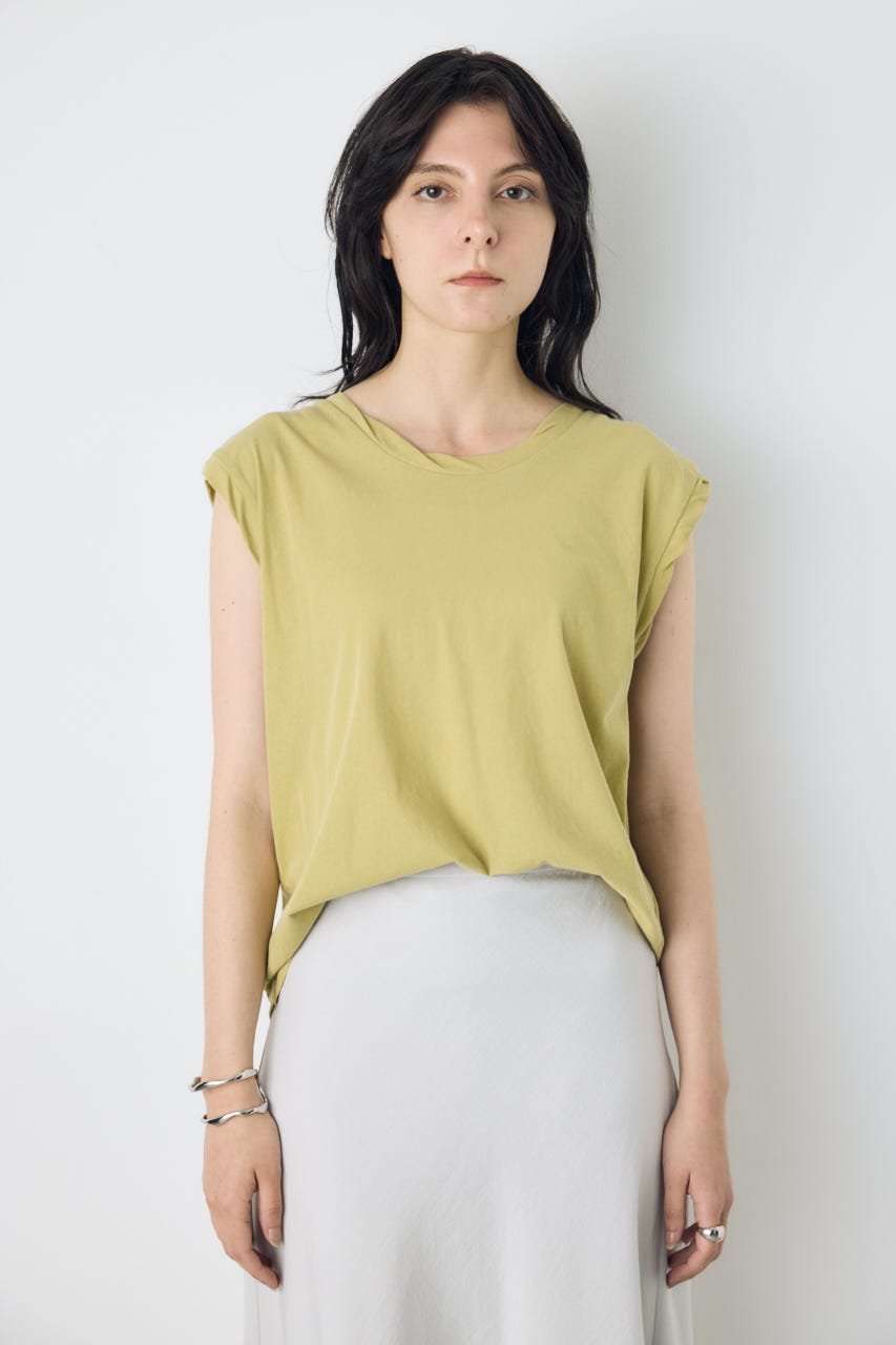 ドライタッチツイストネックタンクトップ LIME S