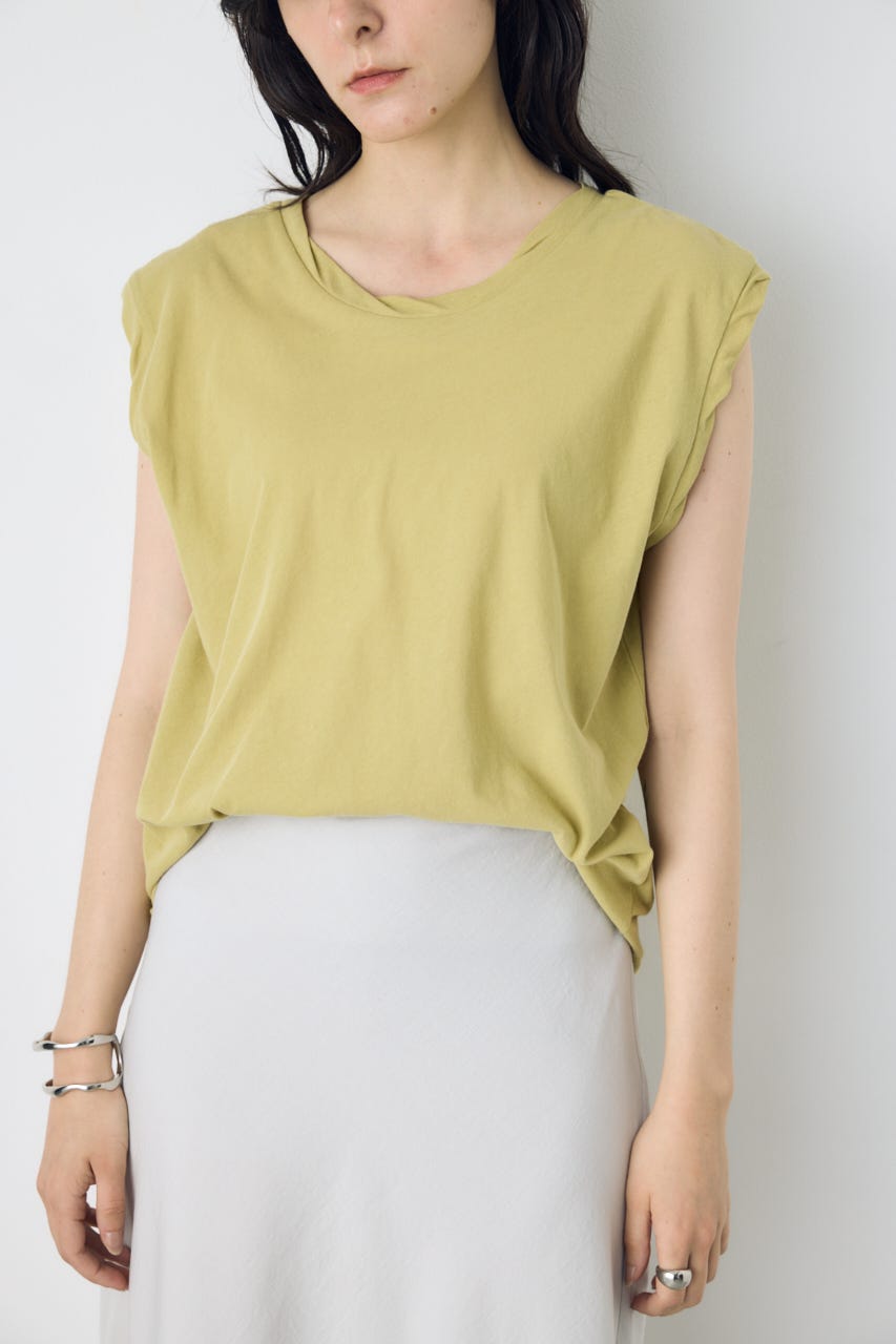 ドライタッチツイストネックタンクトップ LIME S