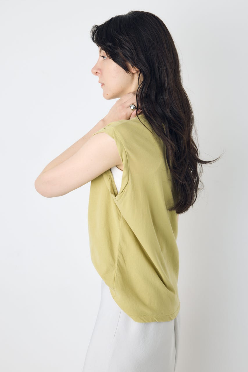 ドライタッチツイストネックタンクトップ LIME S