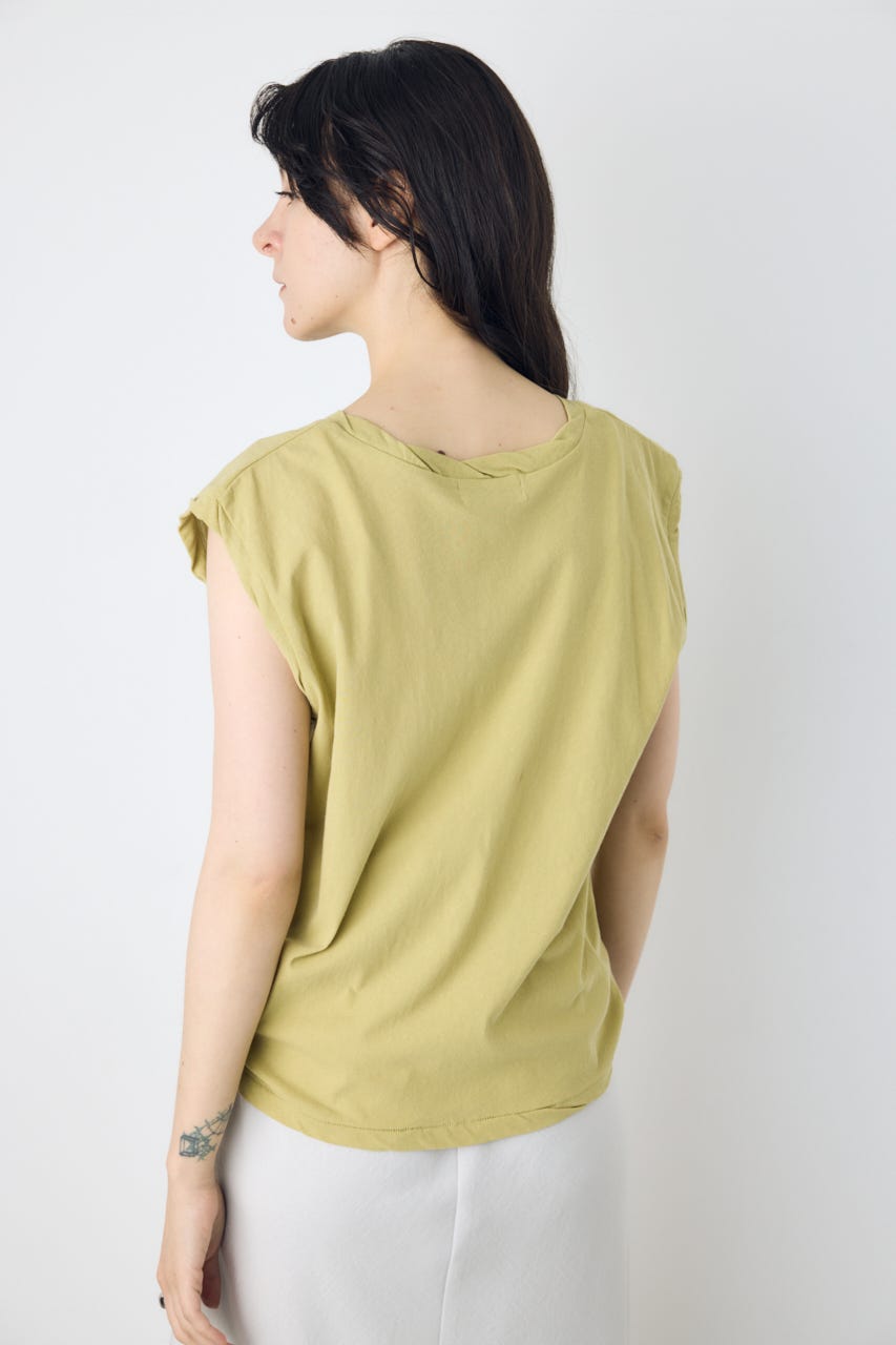 ドライタッチツイストネックタンクトップ LIME S