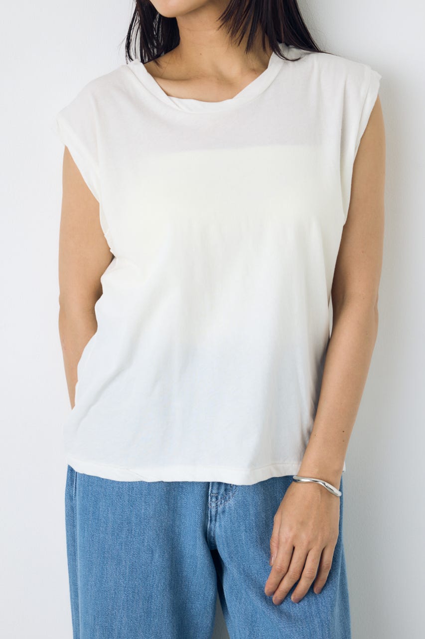 ドライタッチツイストネックタンクトップ O/WHT S