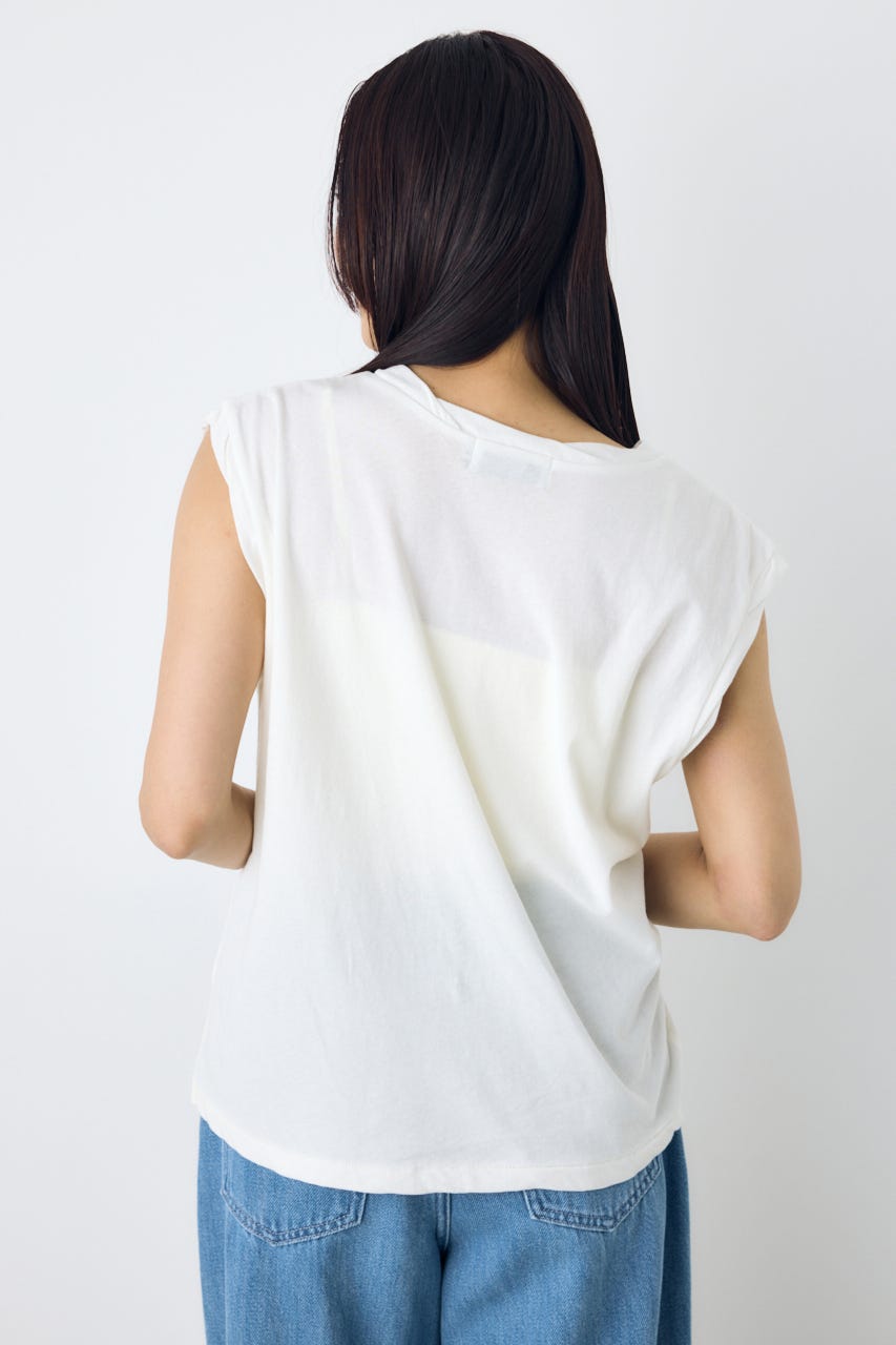 ドライタッチツイストネックタンクトップ O/WHT S