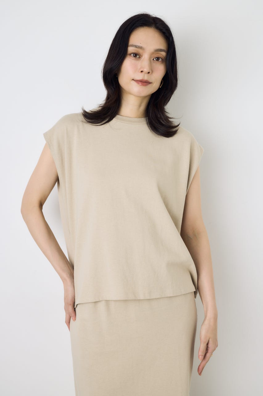 【GOLDEN PRICE 5/1(金)8:59までの特別価格】ノースリーブカットトップス BEG S